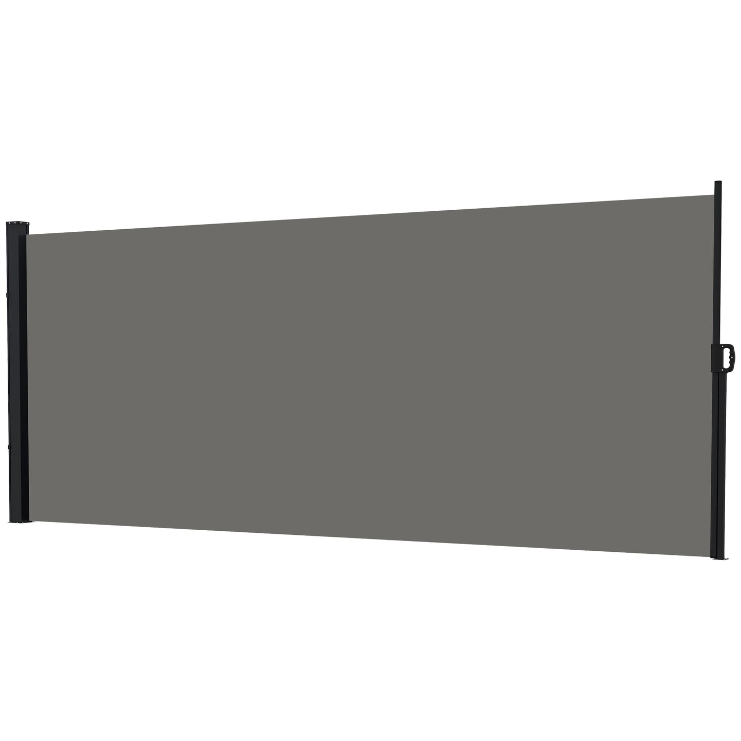 13' x 6' Retractable Side Awning, Outdoor Privacy Screen for Garden, Hot Tub, Balcony, Terrace, Pool, Dark Grey