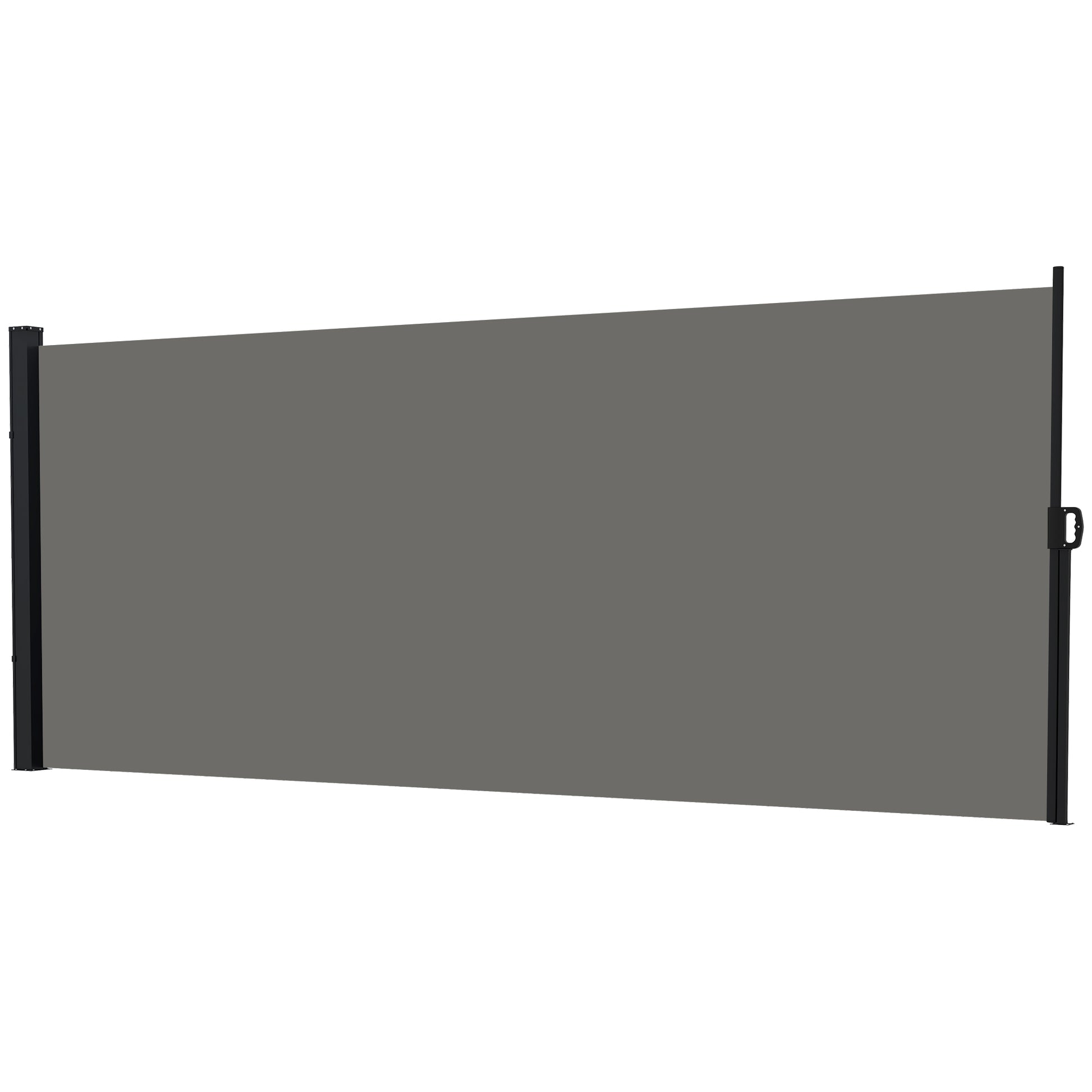 13' x 6' Retractable Side Awning, Outdoor Privacy Screen for Garden, Hot Tub, Balcony, Terrace, Pool, Dark Grey