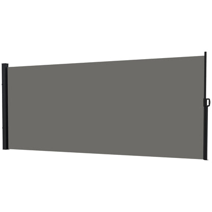 13' x 6' Retractable Side Awning, Outdoor Privacy Screen for Garden, Hot Tub, Balcony, Terrace, Pool, Dark Grey