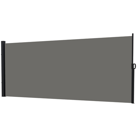 13' x 6' Retractable Side Awning, Outdoor Privacy Screen for Garden, Hot Tub, Balcony, Terrace, Pool, Dark Grey