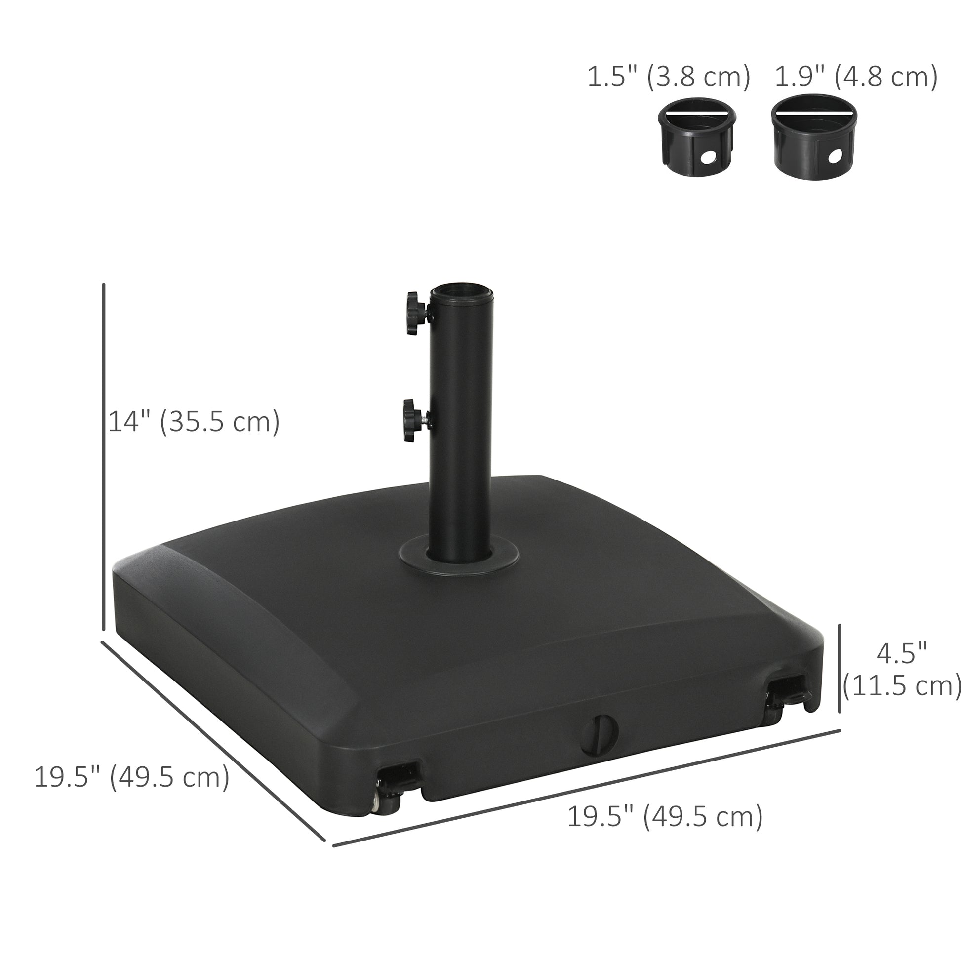 66 lb Heavy Duty Patio Umbrella Stand Filled Umbrella Holder Market Umbrella Base for Outdoor Garden Backyard Black