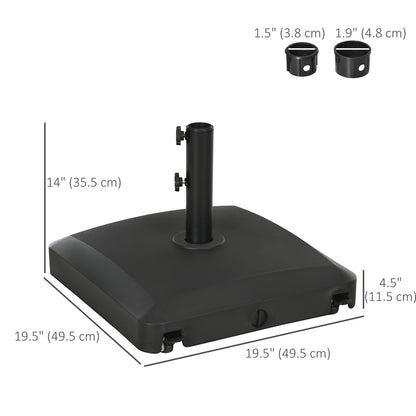 66 lb Heavy Duty Patio Umbrella Stand Filled Umbrella Holder Market Umbrella Base for Outdoor Garden Backyard Black