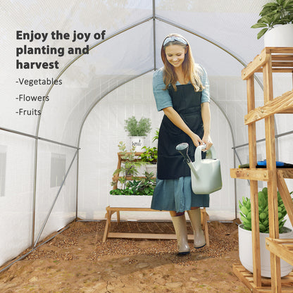 11.5' x 6.6' x 6.6' Portable Walk-In Tunnel Greenhouse Garden Warm House - White