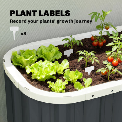 Galvanized Raised Garden Bed, Deep Root Planter Box, Outdoor Garden Bed with Plant Labels, 7' x 2' x 2', Dark Grey