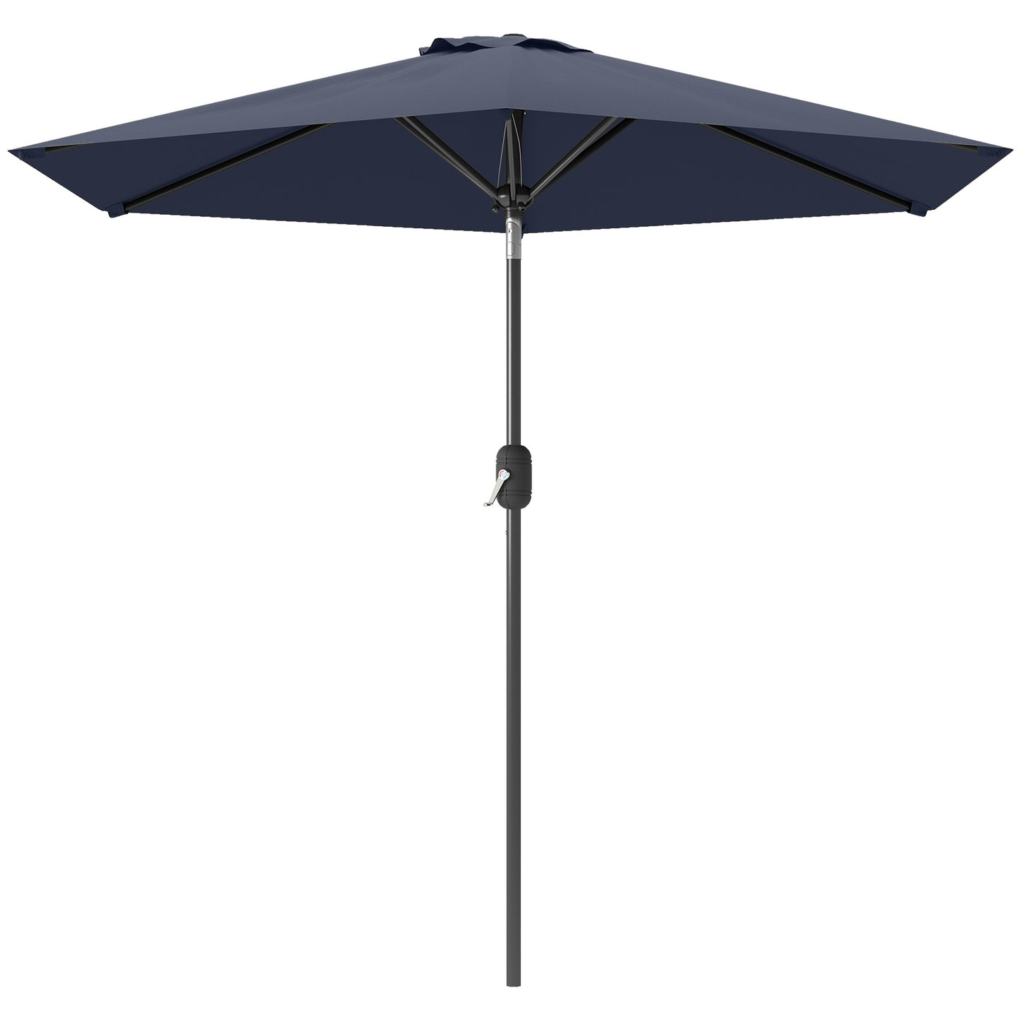 Patio Sun Umbrella, Outdoor Parasol with 6 Ribs, Blue