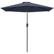 Patio Sun Umbrella, Outdoor Parasol with 6 Ribs, Blue