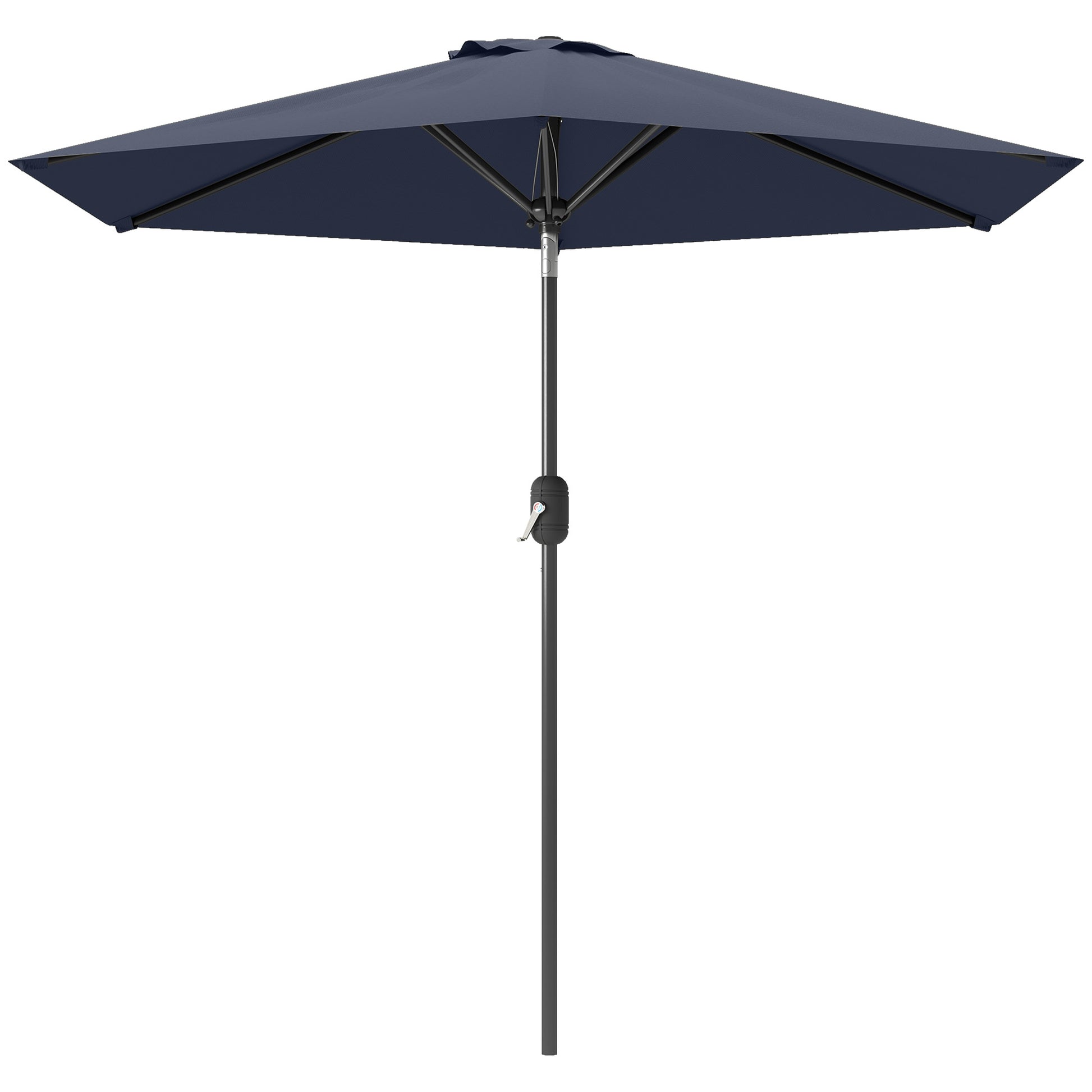 Patio Sun Umbrella, Outdoor Parasol with 6 Ribs, Blue